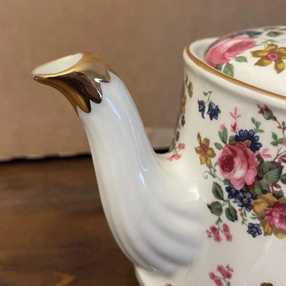 Vintage Sadler Windsor Olde Chintz Floral Teapot Made in England Staffordshire